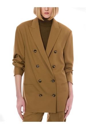 Blazer doppiopetto in lana cammello ALBERTA FERRETTI | A051166350145